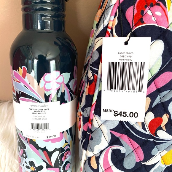 {Vera Bradley} Lunch Bunch Bag with Matching Water Bottle Bundle - Picture 2 of 5